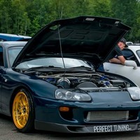 Blue 1995 Toyota Supra on Gold F1R F21