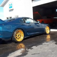 Blue 1995 Toyota Supra on Gold F1R F21