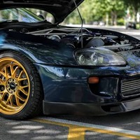 Blue 1995 Toyota Supra on Gold F1R F21