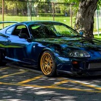 Blue 1995 Toyota Supra on Gold F1R F21
