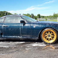 Blue 1995 Toyota Supra on Gold F1R F21