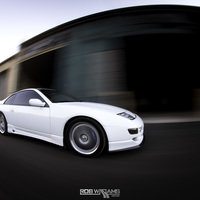 White 1990 Nissan 300ZX on Silver/Chrome 5zigen 5ZR Copse