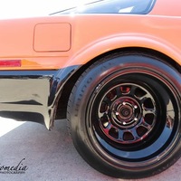 Orange 1989 Toyota Supra on Black Pro Comp Xtreme Series 52