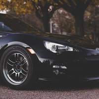 Black 2015 Subaru BRZ on Silver/Chrome Enkei RPF1