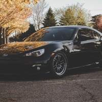 Black 2015 Subaru BRZ on Silver/Chrome Enkei RPF1