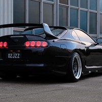 Black 1993 Toyota Supra on Gray Work Meister S1 3P