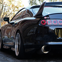 Black 1993 Toyota Supra on Gray Work Meister S1 3P