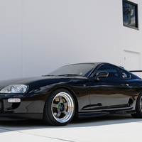 Black 1993 Toyota Supra on Gray Work Meister S1 3P