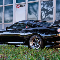 Black 1993 Toyota Supra on Gray Work Meister S1 3P