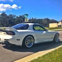 White 1993 Mazda RX-7 on Silver/Chrome F1R F21