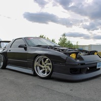 Black 1988 Mazda RX-7 on Silver/Chrome Heritage Matsu