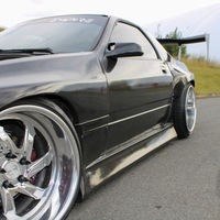 Black 1988 Mazda RX-7 on Silver/Chrome Heritage Matsu