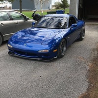 Blue 1992 Mazda RX-7 on Black RE Amemiya AW7