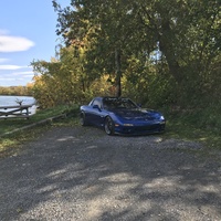 Blue 1992 Mazda RX-7 on Black RE Amemiya AW7