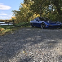 Blue 1992 Mazda RX-7 on Black RE Amemiya AW7