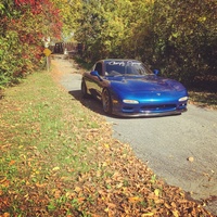 Blue 1992 Mazda RX-7 on Black RE Amemiya AW7