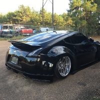 Black 2010 Nissan 370Z on Silver/Chrome Weds Kranze LXZ
