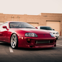 Red 1995 Toyota Supra on Silver/Chrome Varrstoen ES2
