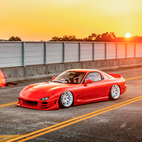 Red 1992 Mazda RX-7 on White Forgestar F14