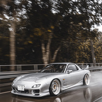 Silver/Chrome 1992 Mazda RX-7 on Silver/Chrome Work Meister S1 3P
