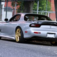 Silver/Chrome 1993 Mazda RX-7 on Gold OZ Racing Crono HT
