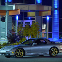 Silver/Chrome 1993 Mazda RX-7 on Gold OZ Racing Crono HT