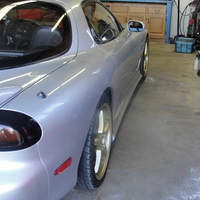 Silver/Chrome 1993 Mazda RX-7 on Gold OZ Racing Crono HT