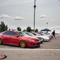 Red 2006 Mazda Mazdaspeed 6 on Gold VIP Modular VRC-13
