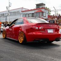 Red 2006 Mazda Mazdaspeed 6 on Gold VIP Modular VRC-13