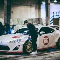 White 2013 Scion FR-S on Gold F1R F21