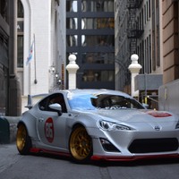 White 2013 Scion FR-S on Gold F1R F21