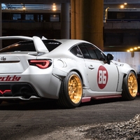 White 2013 Scion FR-S on Gold F1R F21