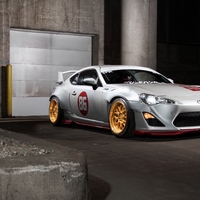 White 2013 Scion FR-S on Gold F1R F21