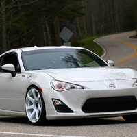 White 2015 Scion FR-S on White Cosmis MR7