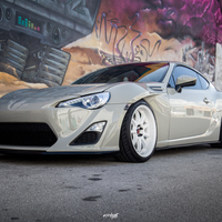 Beige 2016 Scion FR-S on White Work Emotion D9R