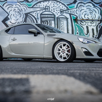 Beige 2016 Scion FR-S on White Work Emotion D9R