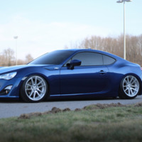 Blue 2015 Scion FR-S on Silver/Chrome Rotiform SPF