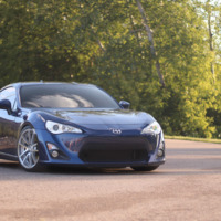 Blue 2015 Scion FR-S on Silver/Chrome Rotiform SPF