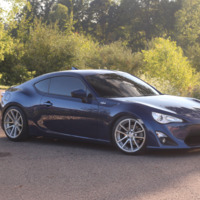 Blue 2015 Scion FR-S on Silver/Chrome Rotiform SPF
